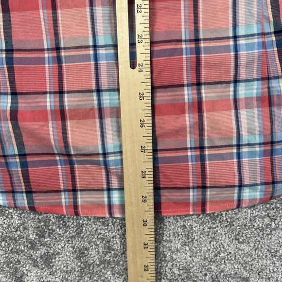 Barbour Shirt Mens Small Peach Pink Plaid Easter Spring Cotton Button Down Dress - Picture 10 of 13